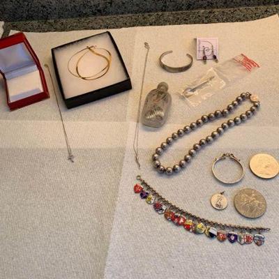 Two 14k Necklaces and Sterling Pieces
