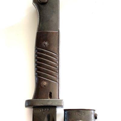 WWII GERMAN K98 MAUSER BAYONET WITH MATCHING SCABBARD