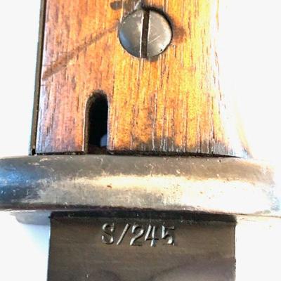 WWII GERMAN K98 BAYONET, S/245 MATCHING NUMBERS