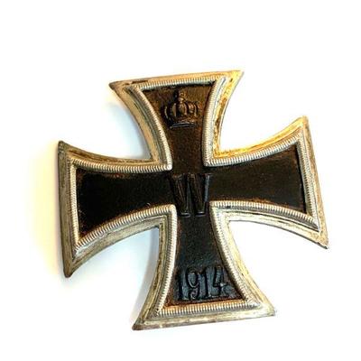 WWI SILVER MARKED 800 VAULTED 1914 IMPERIAL GERMAN IRON
