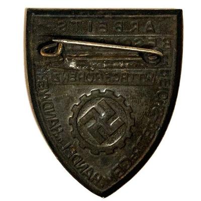 A 1934 GERMAN LABOUR FRONT (DAF)A 1934 German Labour Front (DAF) Wurttemberg-Hohenzollern Trade and craft Die Stamped, silvered metal,...