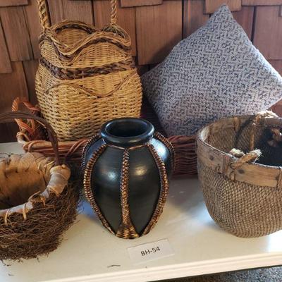 Ceramic Pot and Baskets