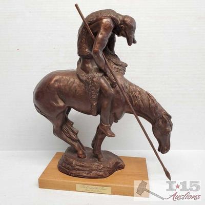 	
"The End of the Trail" Bronze Statue by James Earle Fraser
Measures approx 16"x20"