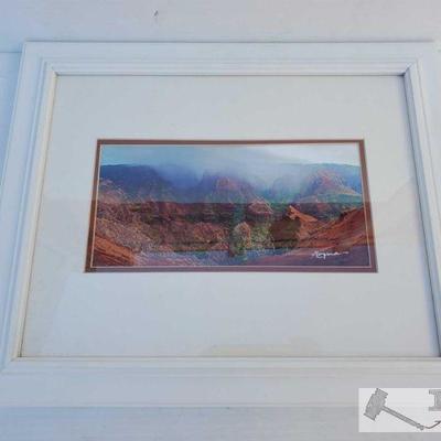 Waimea Canyon Art, Framed
5" x 10" canyon art. 13.5" x 16.5" white frame.
