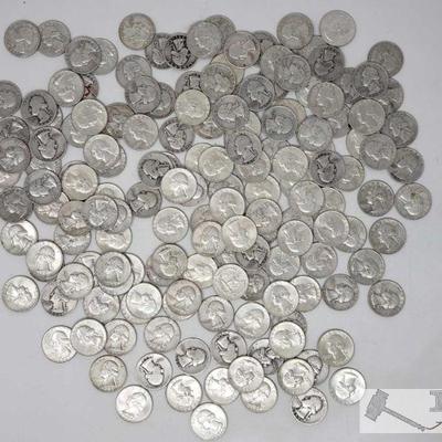 Approx 159 Pre 1964 Silver Quarter's, Weighs Approx 997.1g
Approx 159 Pre 1964 Silver Quarter's, Weighs Approx 997.1g
