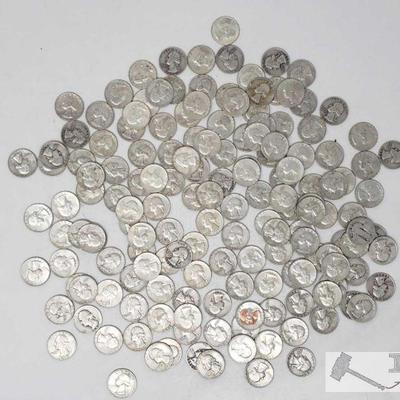 Approx 160 Pre 1964 Silver Quarter's, Weighs Approx 992.8g
Approx 160 Pre 1964 Silver Quarter's, Weighs Approx 992.8g
