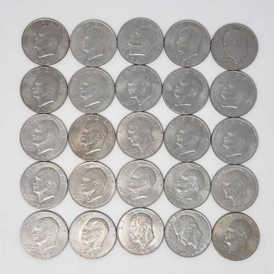 25 Eisenhower Dollars 1945, 1971 and 1972
Years inlcude 1945, 1971 and 1972