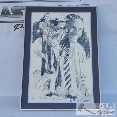 Frank Sinatra Hand Drawing by Paul Blaine Henrie, Signed and Framed
Paul Blain Henrie's hand drawn Frank Sinatra 35" x 23"...