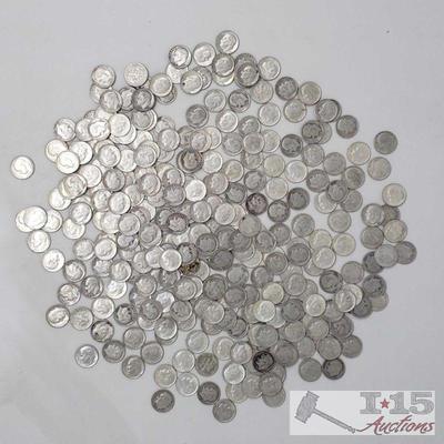 Pre 1964 Silver Dimes, Weighs Approx 754.5g