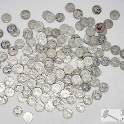 Approx 159 Pre 1964 Sliver Quarter's Weighs Approx 1,000g
Approx 159 Pre 1964 Sliver Quarter's Weighs Approx 1,000g