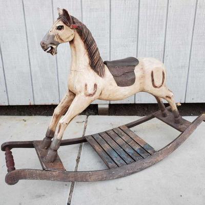 3705: Vintage Wooden Ricking Horse
Measures approx. 48" x 16" x 31"