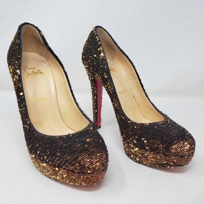 Gold Sequent Christian Louboutin Platforms