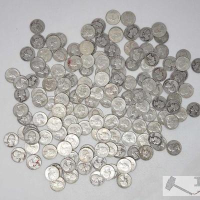 Approx 160 Pre 1964 Silver Quarter's, Weighs Approx 996.4g
Approx 160 Pre 1964 Silver Quarter's, Weighs Approx 996.4g