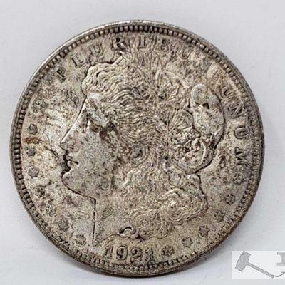 1921 Morgan Silver Dollar Denver Mint, 26.8g
Weighs Approx 26.8g
