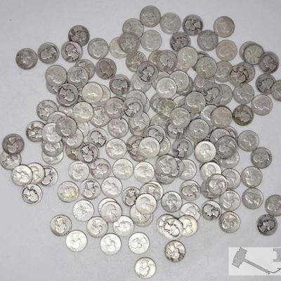 Approx 164 Pre 1964 Silver Quarter's, Weighs Approx 1,016.4g
Approx 164 Pre 1964 Silver Quarter's, Weighs Approx 1,016.4g