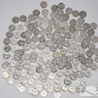 Approx 160 Pre 1964 Silver Quarter's, Weighs Approx 995.3g
Approx 160 Pre 1964 Silver Quarter's, Weighs Approx 995.