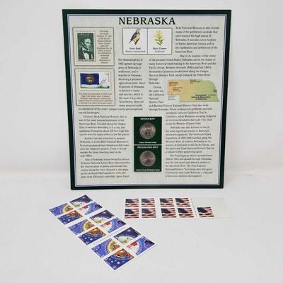 2015 Nebraska State Denver and Philadelphia Mint Coins and Forever Stamps
2015 Nebraska State Denver and Philadelphia Mint Coins and...