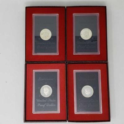 1972 and 1974 Eisenhower Uncirculated Sliver Dollars
Two 1972 Eisenhower Uncirculated Sliver Dollars, Two 1974 Eisenhower Uncirculated...