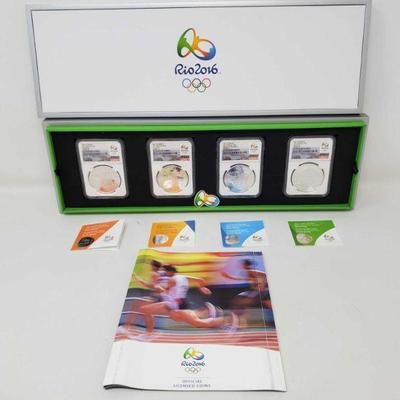 4 Graded Commemorative 2016 Rio Olympic Coins
All four graded PF 69 ULTRA CAMEO *copy of receipt available upon request