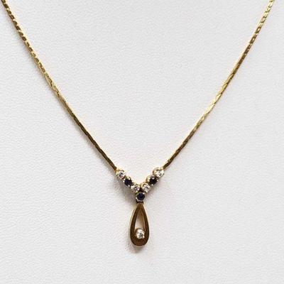 14K Gold Diamond Necklace, 6.9g
This necklace weighs approximately 6.9g and is marked 14k