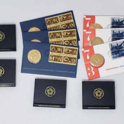 1972 and 1973 American Revolution Bicentenial Commemorative Medal
Five 1972 American Revolution Bicentenial Commemorative Medals, and...