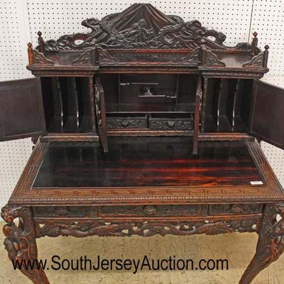 Late 19th Century Early 20th Century Highly Carved and Ornate Asian Hardwood Desk with Fancy Top

Auction Estimate $700-$1200 â€“...