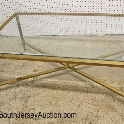  QUALITY Modern Design Glass and Brass Decorator Coffee Table

Auction Estimate $100-$300 â€“ Located Inside 
