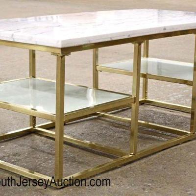  Modern Design Marble Top Brass Base Coffee Table

Auction Estimate $100-$300 â€“ Located Inside 