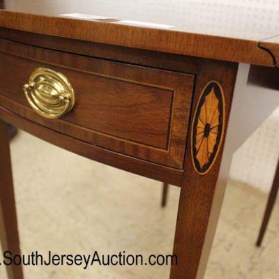  CLEAN â€œCouncill Furnitureâ€ Burl Mahogany Drop Side Pembroke Table with Inlay

Auction Estimate $200-$400 â€“ Located Inside 