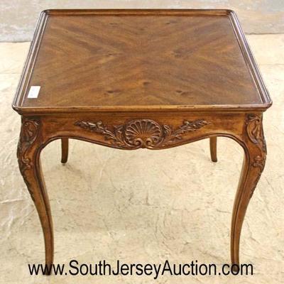  Parquetry Walnut Country French Carved Lamp Table attributed to Henredon Furniture

Auction Estimate $100-$200 â€“ Located Inside 