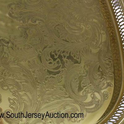  QUALITY Heavy Brass Filigree Serving Tray or Center Tray

Auction Estimate $100-$300 â€“ Located Glassware 