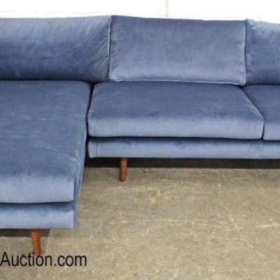  NEW Blue Velour Modern Design Sofa Chaise

Auction Estimate $400-$800 â€“ Located Inside 