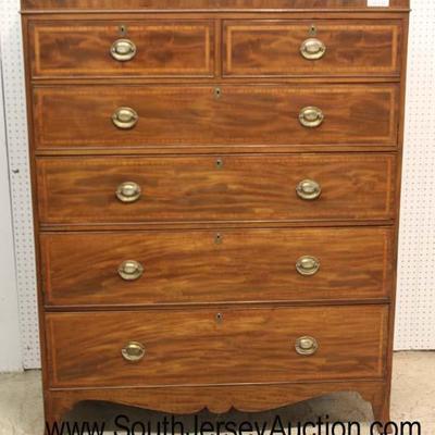  ANTIQUE Hepplewhite Burl Mahogany 2 over 4 Inlaid and Banded High Chest with Original Hardware

Auction Estimate $400-$800 â€“ Located...