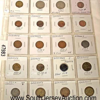  Sheet of Foreign Coins

Auction Estimate $5-$20 â€“ Located Glassware 