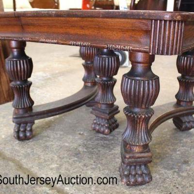  ANTIQUE Oak Square Breakfast Table with 3 Leaves and Nice Carved Legs

Auction Estimate $200-$400 â€“ Located Inside 