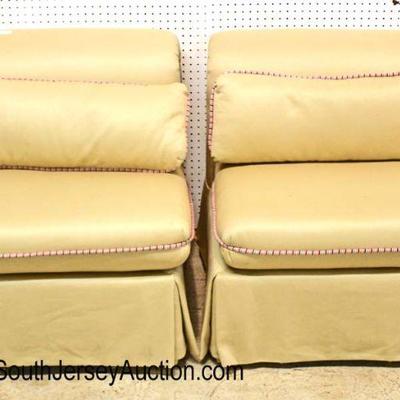 PAIR of QUALITY Down Cushion Slipper Chairs with Pillows

Auction Estimate $300-$600 â€“ Located Inside 