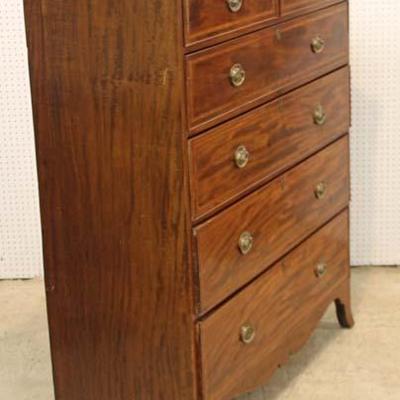  ANTIQUE Hepplewhite Burl Mahogany 2 over 4 Inlaid and Banded High Chest with Original Hardware

Auction Estimate $400-$800 â€“ Located...