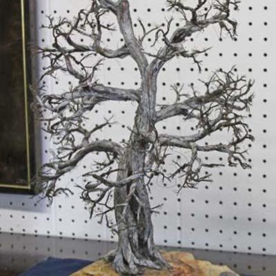  Artistic Sculpture Wired Tree on Stone by Wayne Trinklein with Paperwork of Artist

Auction Estimate $400-$800 â€“ Located Inside 