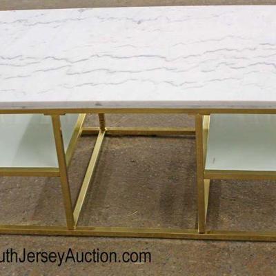  Modern Design Marble Top Brass Base Coffee Table

Auction Estimate $100-$300 â€“ Located Inside 