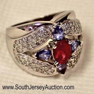  Victorian 14 Karat White Gold Diamond, Amethyst, and Ruby Cocktail Ring

Auction Estimate $500-$1000 â€“ Located Glassware 