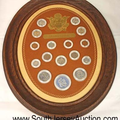 Obsolete Coinage in Frame

Auction Estimate $25-$50 â€“ Located Glassware 