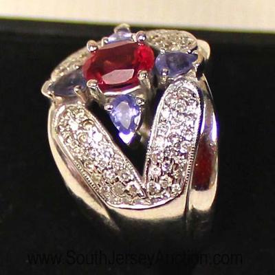  Victorian 14 Karat White Gold Diamond, Amethyst, and Ruby Cocktail Ring

Auction Estimate $500-$1000 â€“ Located Glassware 