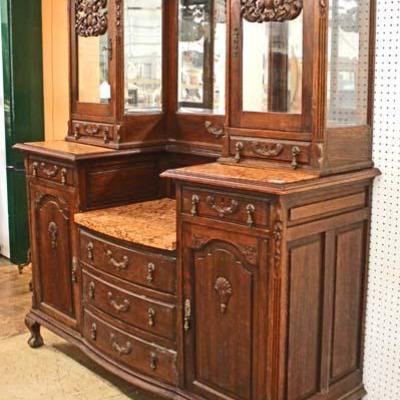  ANTIQUE French Oak 2 Piece Marble Top Curio Buffet with Key

Auction Estimate $400-$800 â€“ Located Inside 