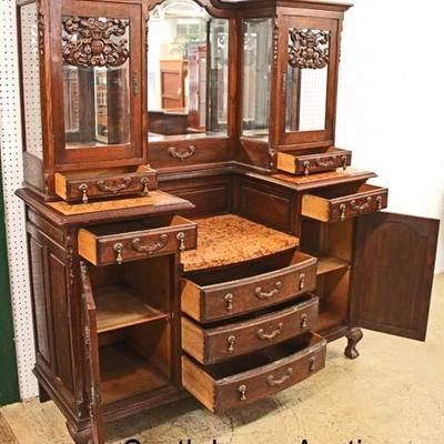  ANTIQUE French Oak 2 Piece Marble Top Curio Buffet with Key

Auction Estimate $400-$800 â€“ Located Inside 