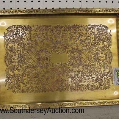  QUALITY Heavy Brass Filigree Serving Tray or Center Tray Lacquer Made in India

Auction Estimate $100-$200 â€“ Located Glassware 