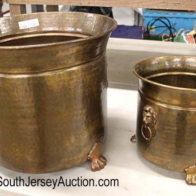  QUALITY Heavy Copper Tri Footed Planters with Paw Feet and Lion Head Pulls

Auction Estimate $100-$300 â€“ Located Inside 