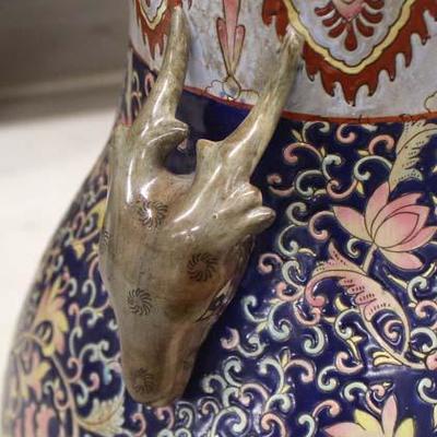  Porcelain Asian Vase with Antelope Handles

Auction Estimate $30-$60 â€“ Located Glassware 