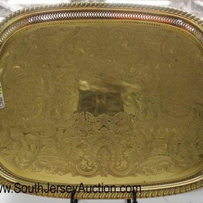  QUALITY Heavy Brass Filigree Serving Tray or Center Tray

Auction Estimate $100-$300 â€“ Located Glassware 