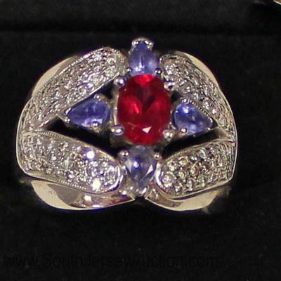  Victorian 14 Karat White Gold Diamond, Amethyst, and Ruby Cocktail Ring

Auction Estimate $500-$1000 â€“ Located Glassware 