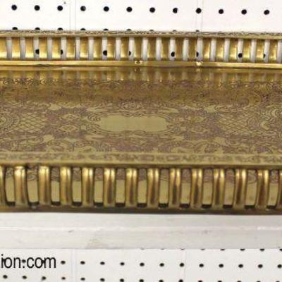  QUALITY Heavy Brass Filigree Serving Tray or Center Tray Lacquer Made in India

Auction Estimate $100-$200 â€“ Located Glassware 